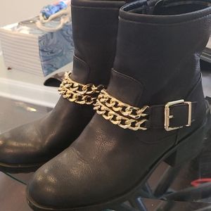 Sam and Libbey gold chain link boots